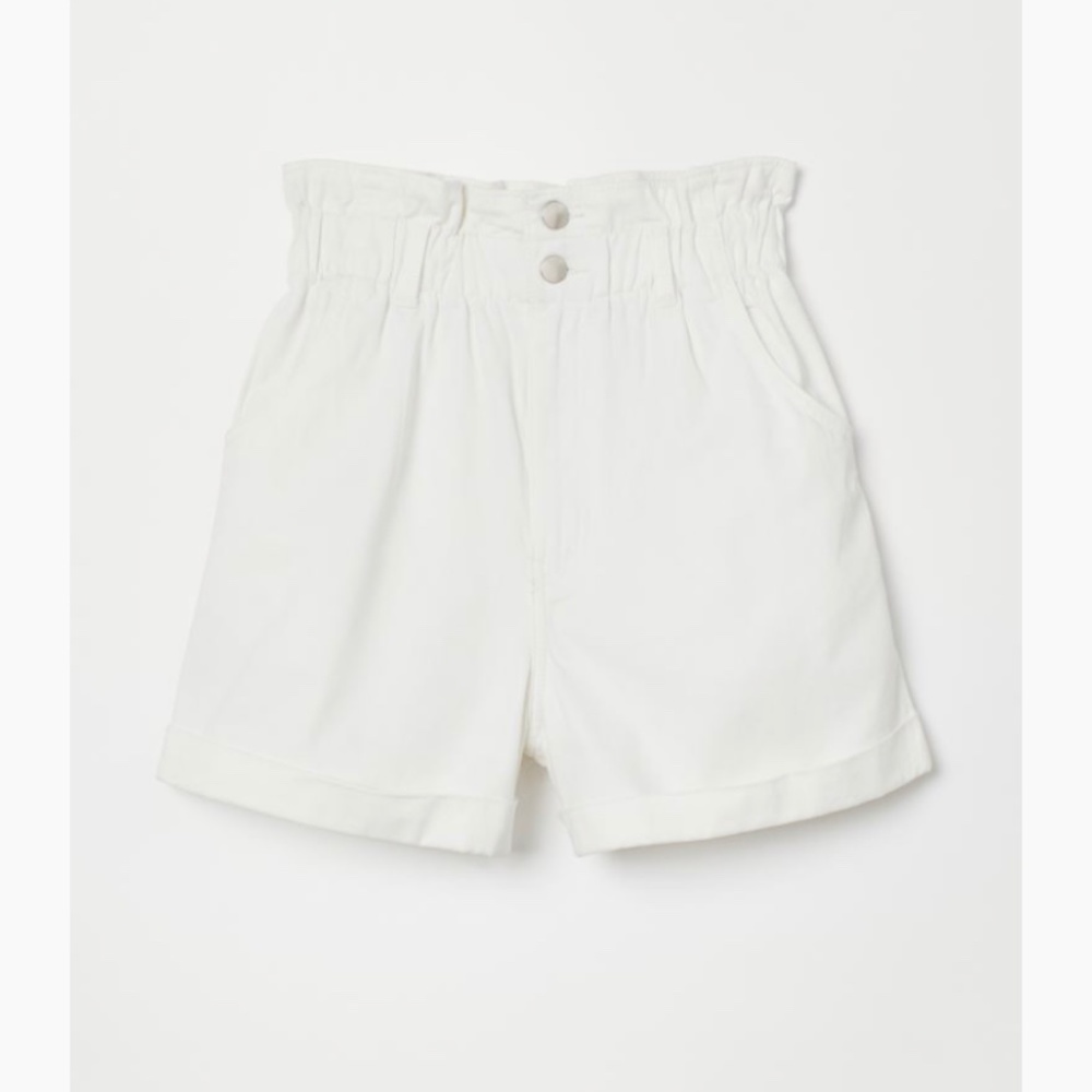 H&M White Paper-bag Shorts